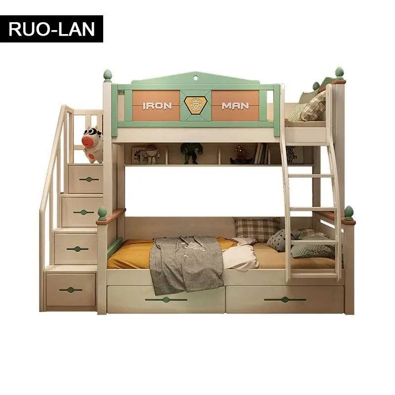 Bunk Bed Furniture Bedroom Solid Wood Mother&Baby Children's for Twins Bedchamber Set ROU LAN | Мебель