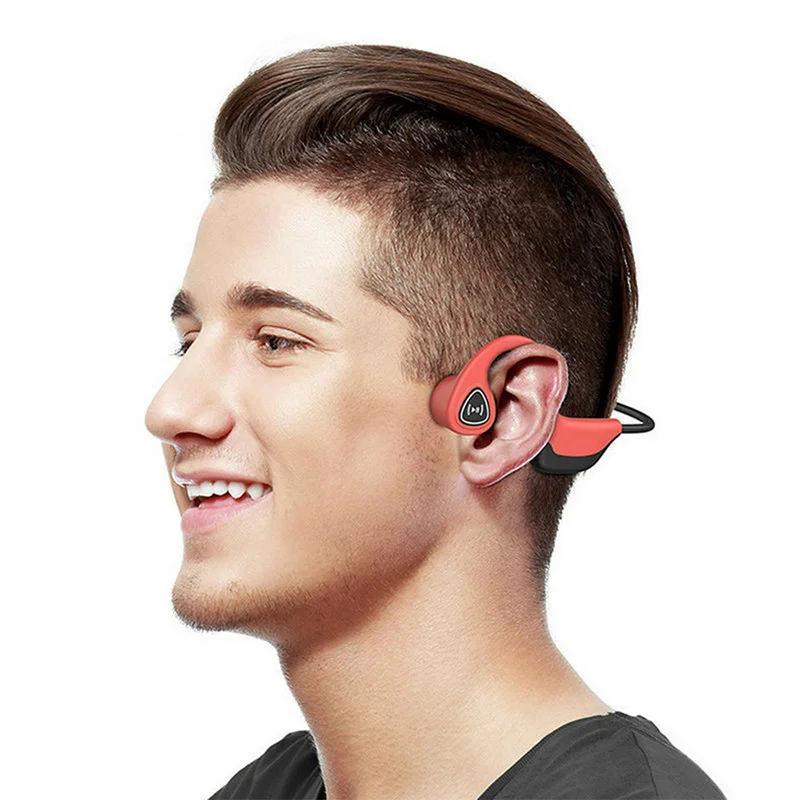 

S2 Wireless Bluetooth 5.0 Bone Conduction Earphone Stereo Hands-free Earbuds Outdoor Sport Sweatproof Headphones with Mic