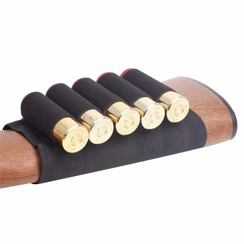 Airsoft Military Ammo Cartridge Holder Elastic Buttstock 12 Gauge Case Pouch Hunting Bags Holsters Gun Accessories | Спорт и