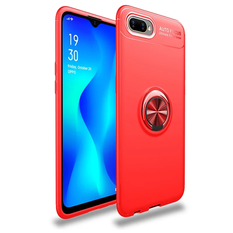 Роскошный чехол для телефона OPPO Realme C2, чехол, чехлы, держатель для пальцев, мягкое силиконовое покрытие, задняя оболочка для OPPO A1K, чехол, чехол