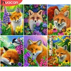 HUACAN 5D DIY Алмазная картина лиса Алмазная вышивка животное полностью квадратная круглая бриллиантовая мозаичная бабочка цветок домашний декор