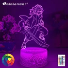 Новые Аниме Kimetsu без Yaiba Giyu томилочка светильник для Украшения в спальню день рождения детей подарок манга гаджет Giyuu лампа демон убийца