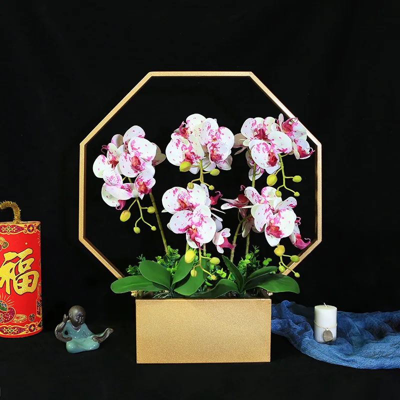 

Новый цветок в китайском стиле фаленопсиса горшок Серебряная ива Холли фонарь фестиваль металлическое устройство для организации цветов г...