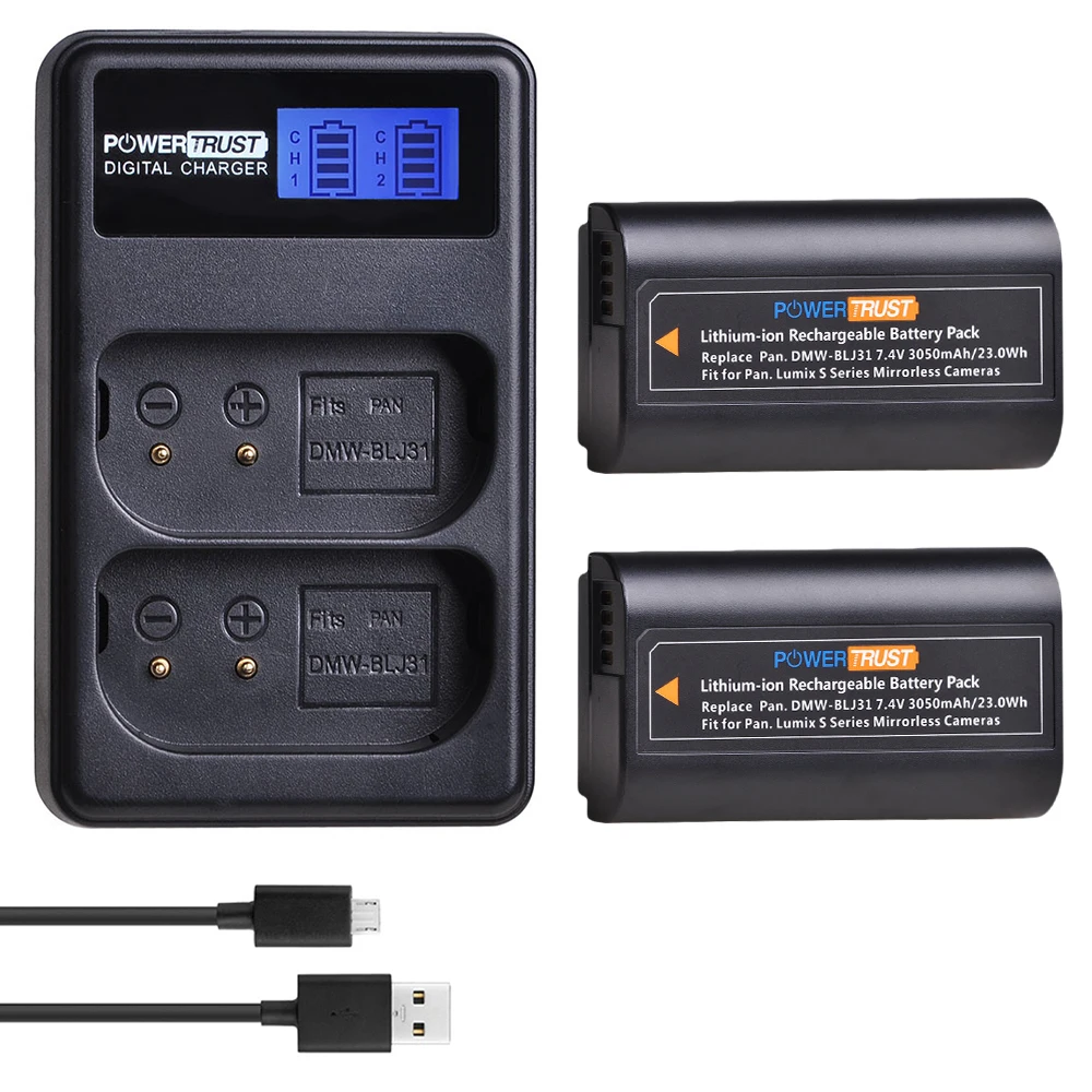 2x7 4 V 3050mAh DMW BLJ31 DMWBLJ31 батарея + lcd USB двойное зарядное устройство для камер Panasonic LUMIX S1