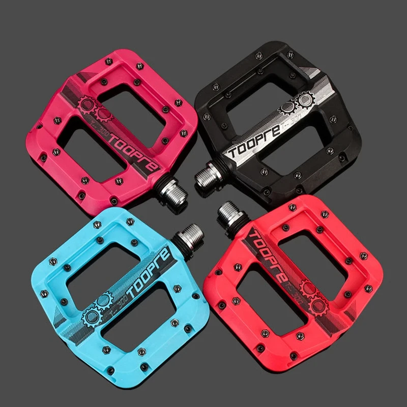

TOOPRE MTB Bike Pedals Road Bicycle Nylon Ultralight Platform Pedals Hollow DU+Sealed Bearing Pedals Cycling Accessories