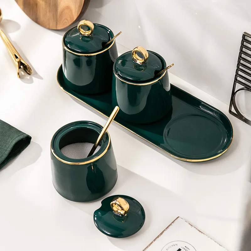 

Скандинавский керамический контейнер для чая, приправ, роскошный контейнер для хранения продуктов, бытовые товары для кухни DF50PG