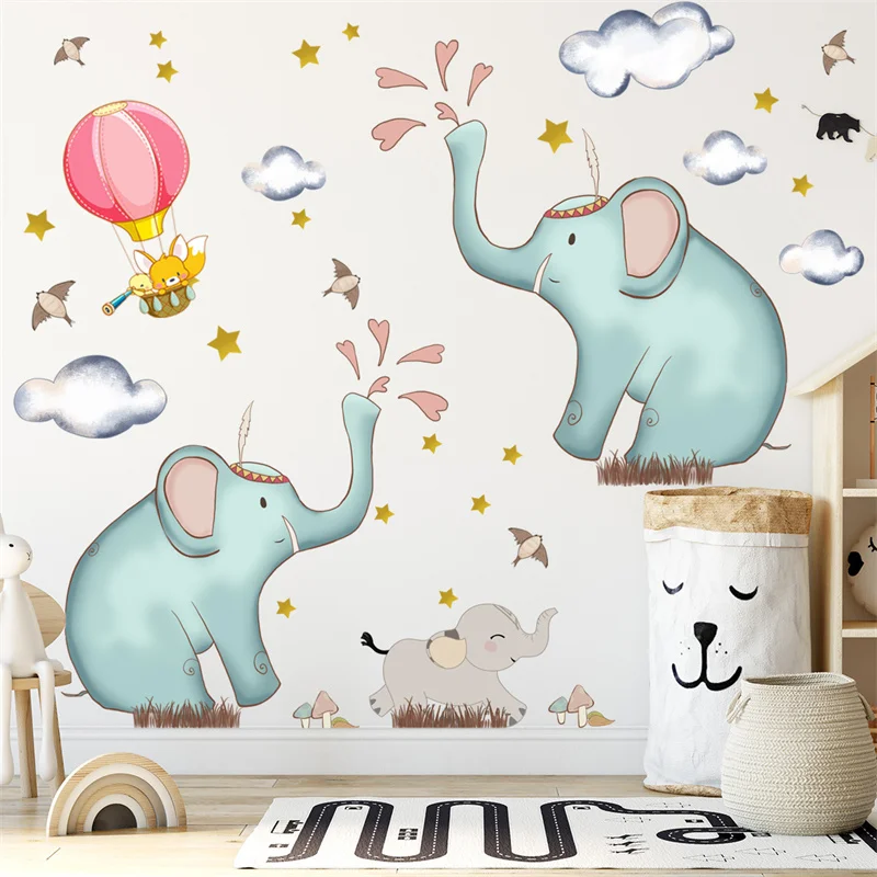 Zollor новые Мультяшные Животные Слон облако воздушный шар Настенная Наклейка для