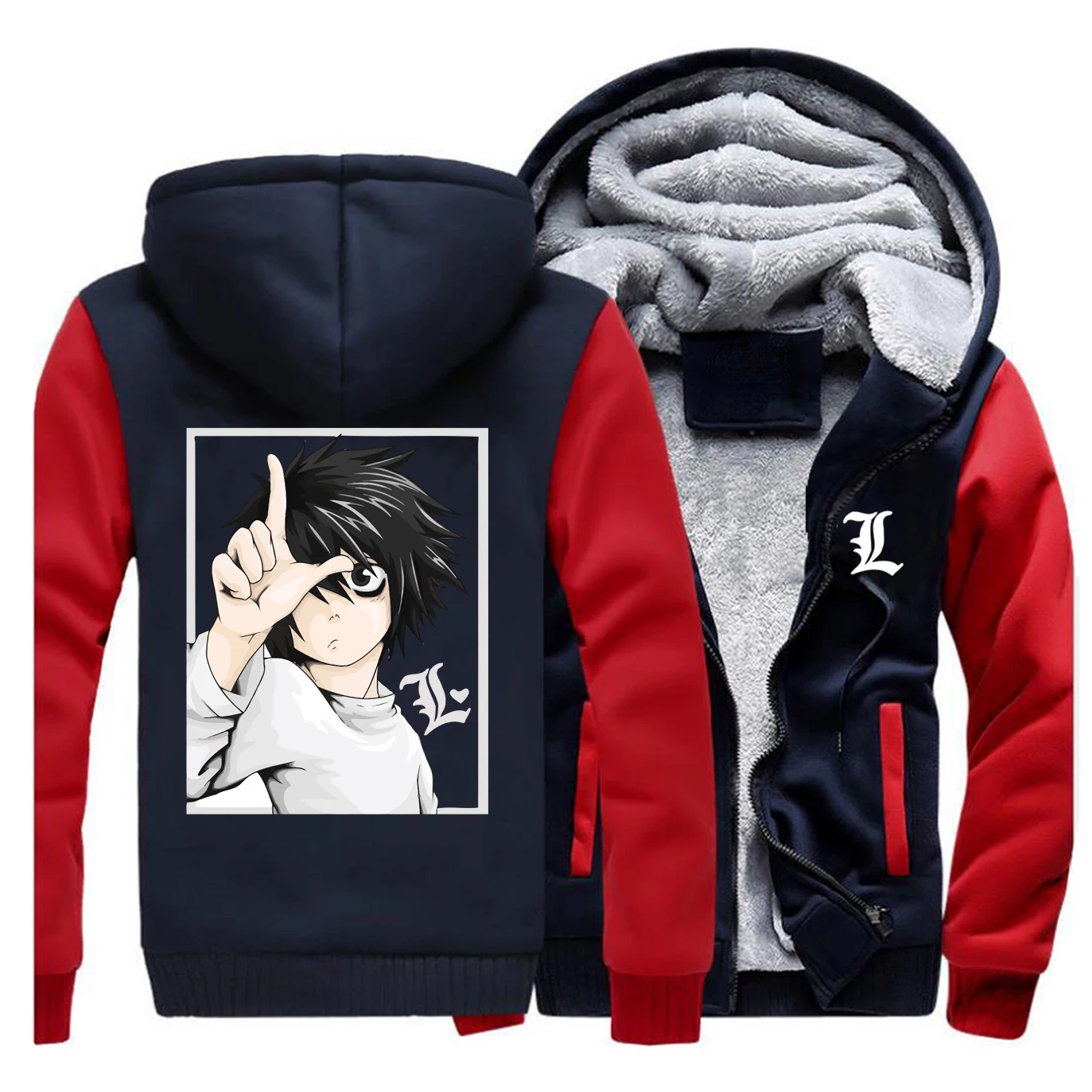 Death Note/зимняя мужская флисовая Толстая теплая куртка мужские пальто и куртки