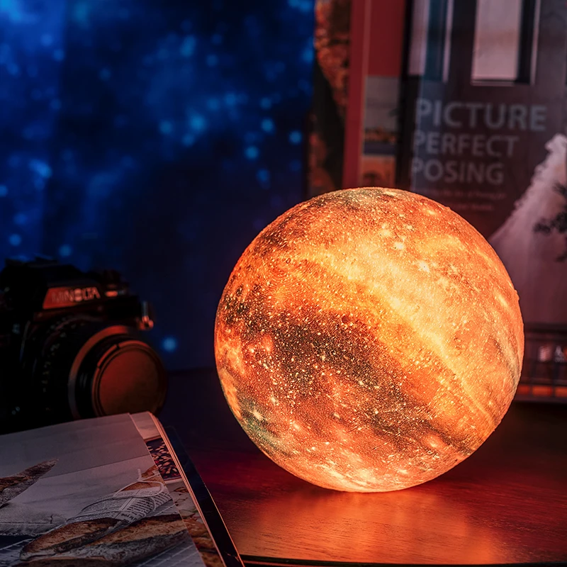 L&aacute;mpara con estampado 3D de galaxia, l&aacute;mpara de Luna, las mejores luces de Navidad, luz nocturna en la habitaci&oacute;n, decoraci&oacute;n de luna y estrella, novedad de 2020, env&iacute;o directo-4