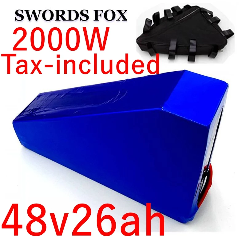 Треугольный литий-ионный аккумулятор SWORDS FOX 48 В 25 А · ч 26 с сумкой для