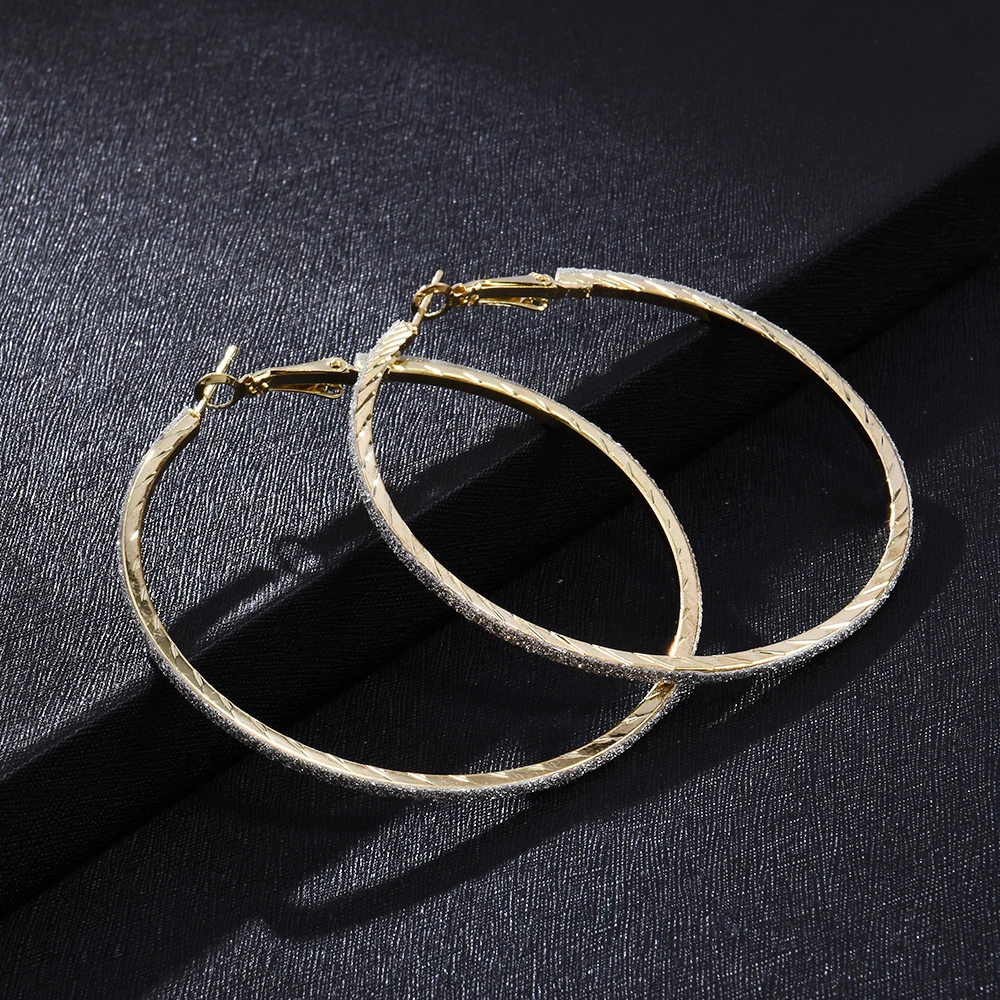 2020 новые модные 6 см золотые круглые серьги обруч большие с кристаллами ювелирные