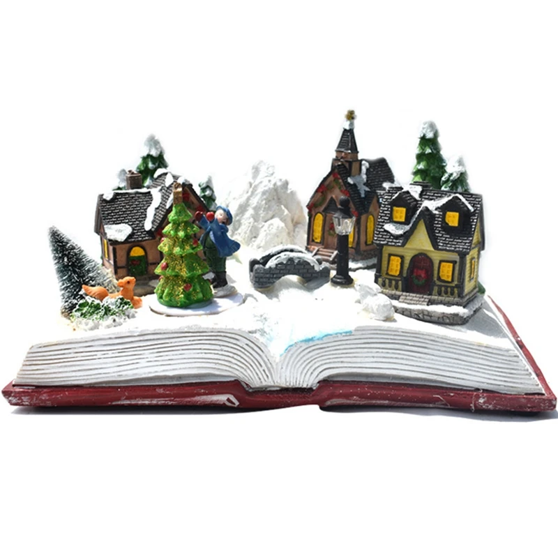 

Christmas Home Decor Glowing Christmas Houses Village Decoration Book with Light Children'S Gifts Ornaments