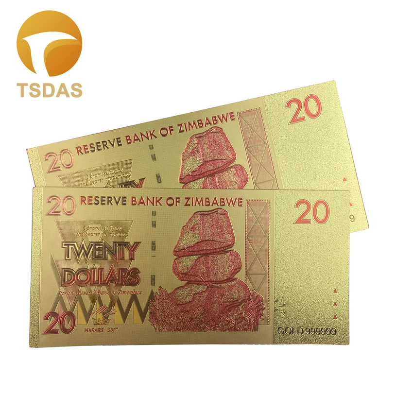 Модные банкноты для банкнот 10 шт./лот 24k позолоченные 20 долларов золота