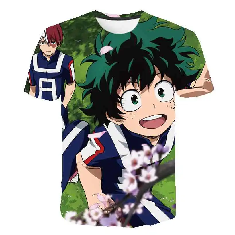 Детская футболка с 3D принтом My Hero Academy для маленьких мальчиков детская одежда