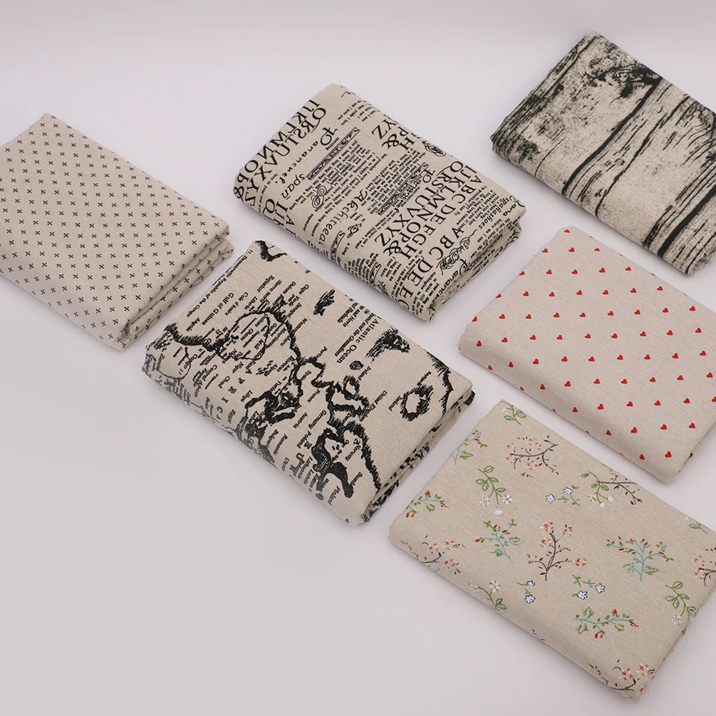 50cmX140cm хлопчатобумажная льняная ткань с принтом текстильный материал сделай сам