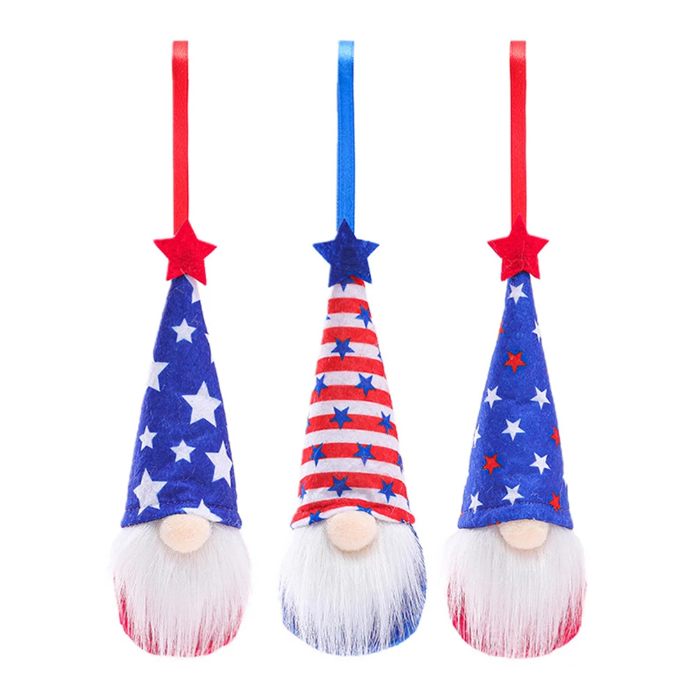 

Patriotic Gnome Doll Ornaments Stand Figurine Faceless Plush Doll Ornament President Election Decoration Veterans Day Live Room