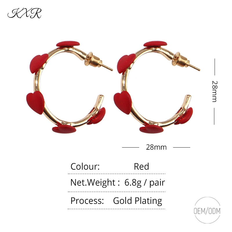 

KXR Japanese Sweet Heart Earrings Small Fashion Sense Ear Stud Everyday Commuting Earrings INS Style Earrings OEM/ODM