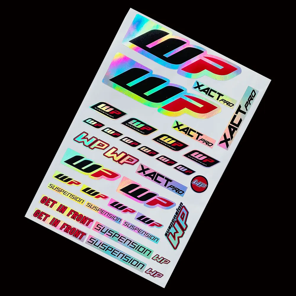 Наклейка на мотоцикл WP аксессуары Лазерная Радуга модификация подвески