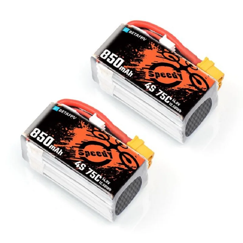 

2PCS BETAFPV 850mAh 4S 75C Lipo Battery for TWIG ET5/TWIG Mutant 4''/X-Knight 4'' FPV Toothpick Quad Racing Drone Accessories