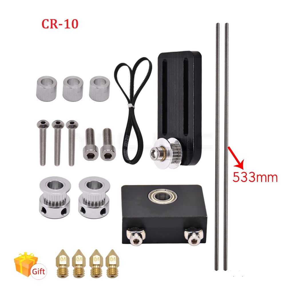 

3D Printer Parts Upgrade Kits Creality Ender 3/CR10 Dual Z Axis T8 Lead Screw Kits Bracket Aluminum Profile WIth Belt Pulley