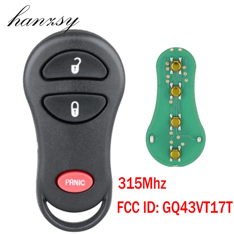 2 + 1 кнопки 315 МГц смарт ключ для DODGE RV Ram Dakota Durango Chrysler Town GQ43VT17T Автомобильный