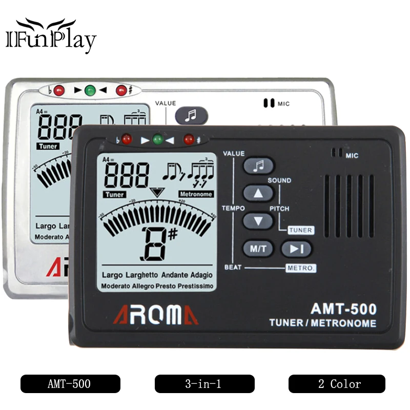 Аромат AMT 500 3 В 1 Большой Экран Метроном Тюнер 30 260bpm и тон генератор Поддержка