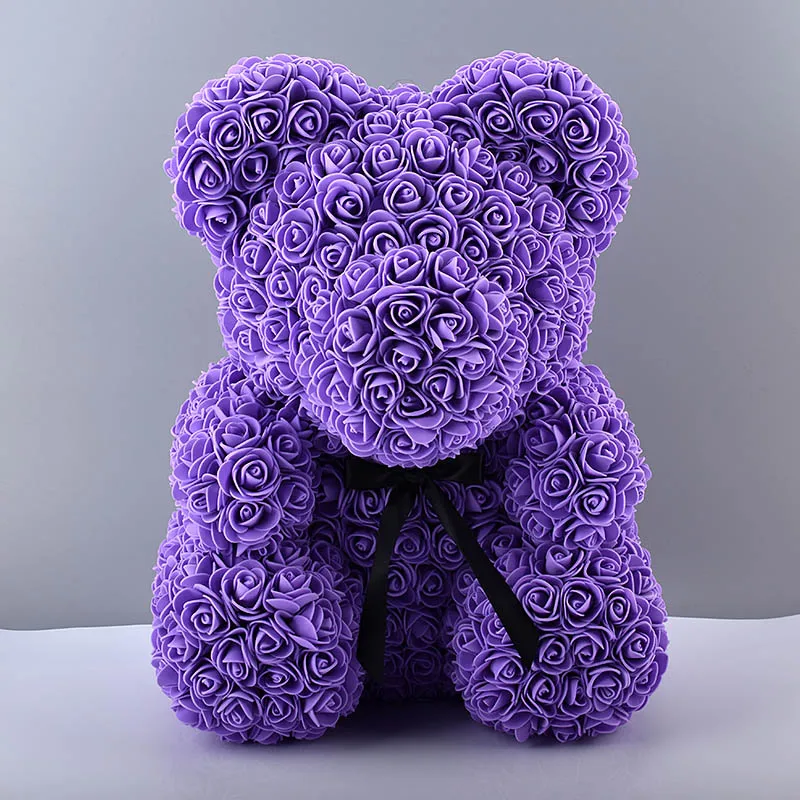 

40cm Foam Rose Bear Multicolor Rose Girlfriend Valentines Day Teddy Bear Gift Birthday Party Decoration Mother's Day Gift