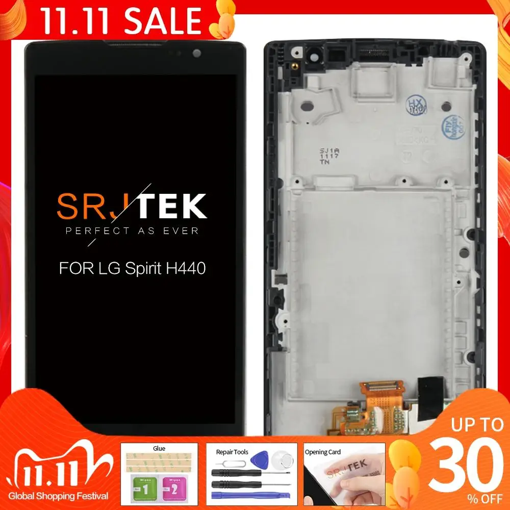 Оригинальный ЖК дисплей 4 7 дюйма 3G 4G LTE для LG Spirit H440 H442 сенсорный экран с рамкой H422