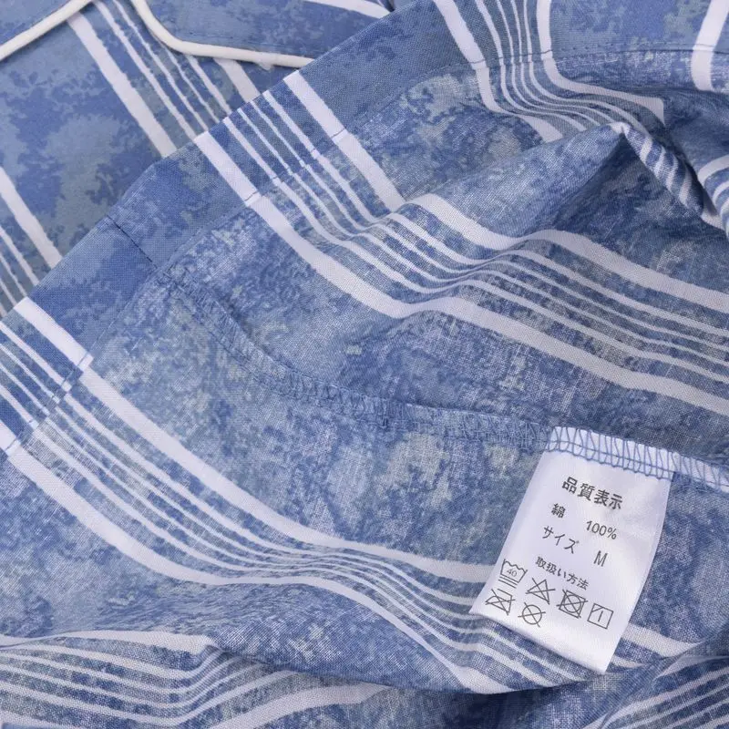 Men's clothing set, pajamas, cardigan, long-sleeved top + trousers, woven cotton, lounge sleep, loose sleepwear men