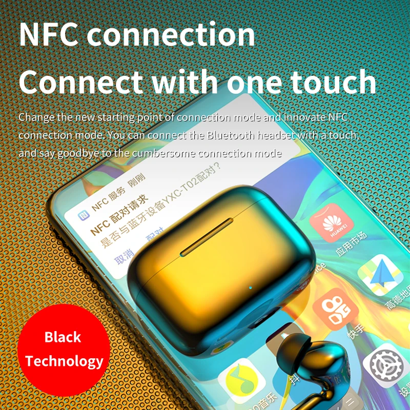 NFC 9D беспроводные наушники Bluetooth 5 1 HiFi Стерео шумоподавление водонепроницаемая