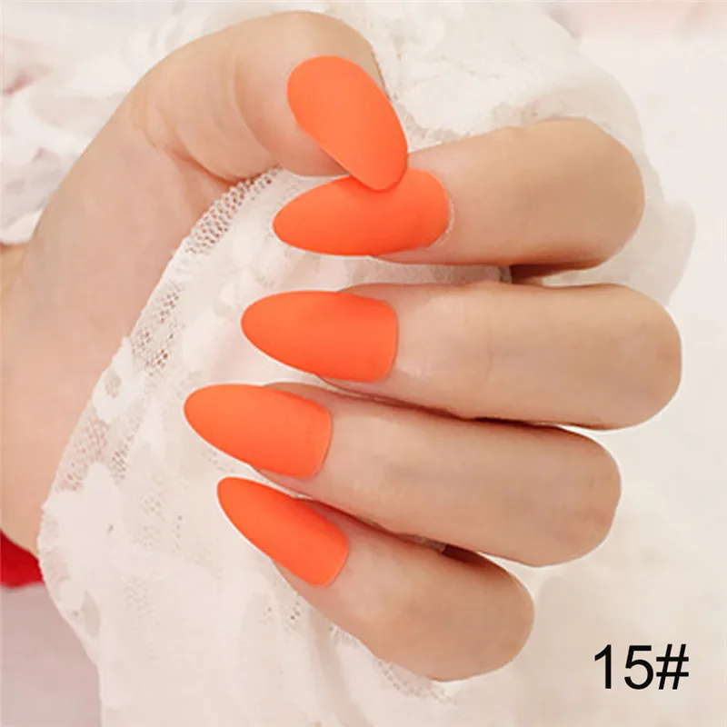 Накладные ногти с клеем 24 шт. накладные для французского маникюра в форме капли