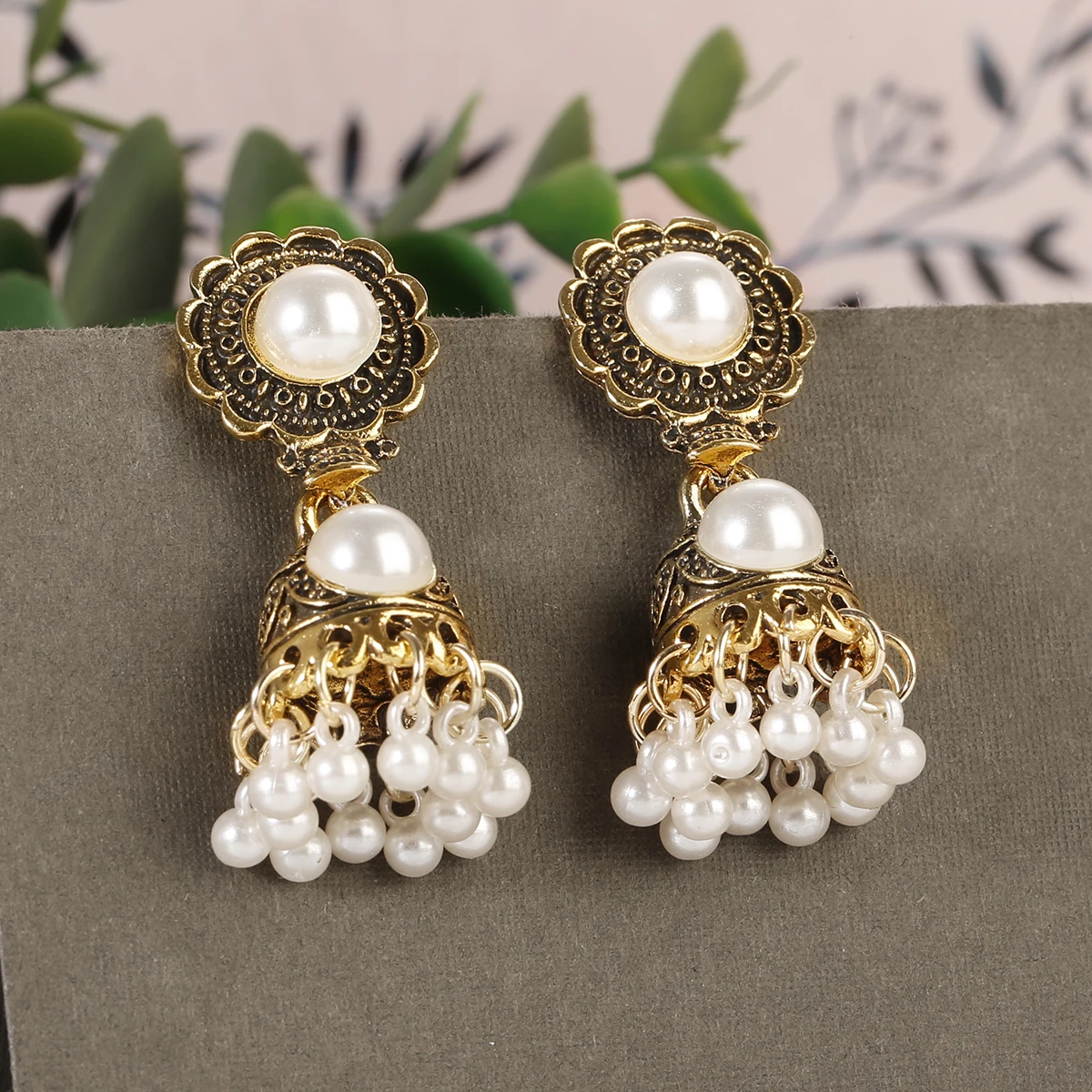 

Bohemia Bride Earrings Pearl Vintage Ethnic Long Tassel Wedding Water Drop Earrings for Women Girls Statement Jewelry