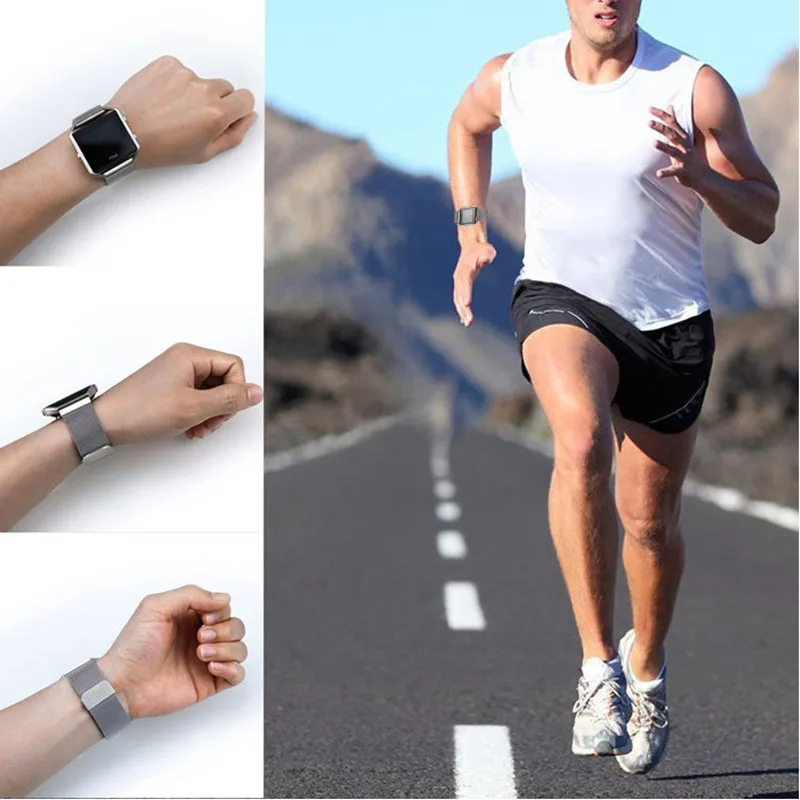 Stainless Steel Strap for Fitbit Blaze Wristbands with Protective Case Magnetic Milanese Loop Womens Mens Replacement Band | Электроника