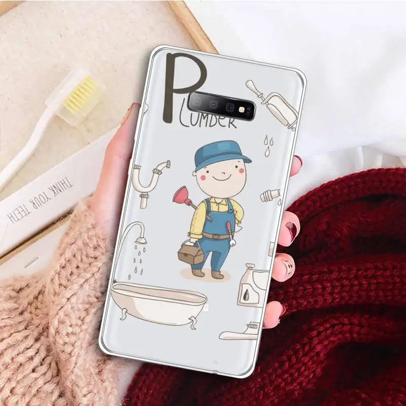 

Cartoon Cute Profession Teacher Phone Case Transparent for samsung A 21s 71 S 8 9 20 note 10 20 ultra plus