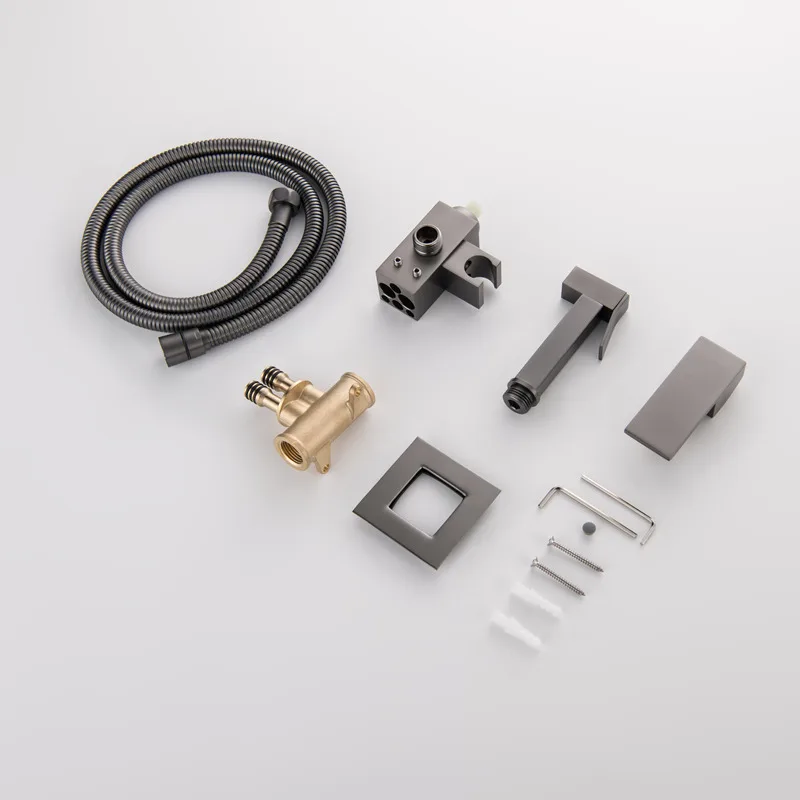 Ручной смеситель для унитаза латунный кран горячей и холодной воды матовый