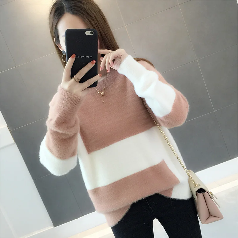 Женский вязаный свитер от ветра красный в Корейском стиле с длинным рукавом 2019 |