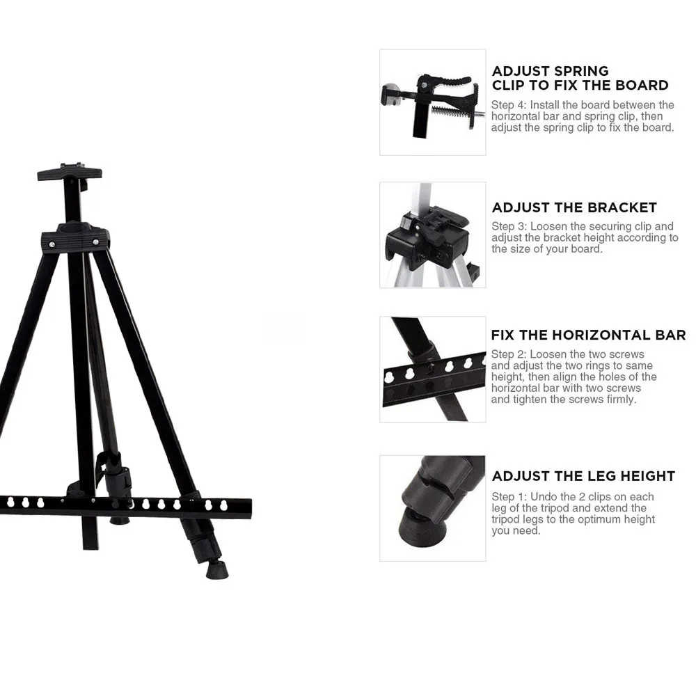 Портативный Регулируемый металлический мольберт COMPUDA складная дорожная