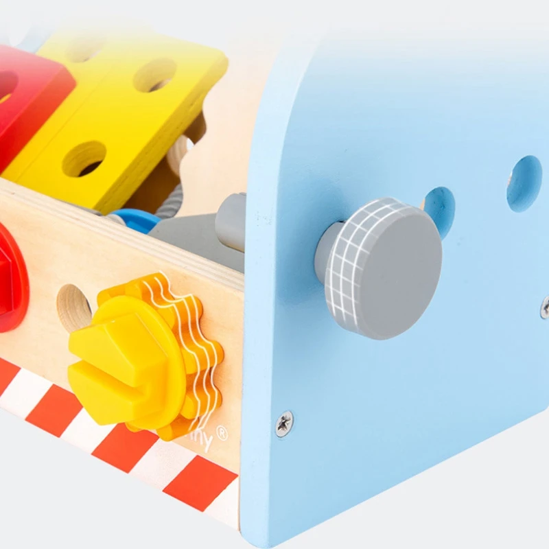 

Wooden Repair Tool Set Kids Disembly Toy Screw Nut Combination embly Playset Baby Building Construction Toolbasket