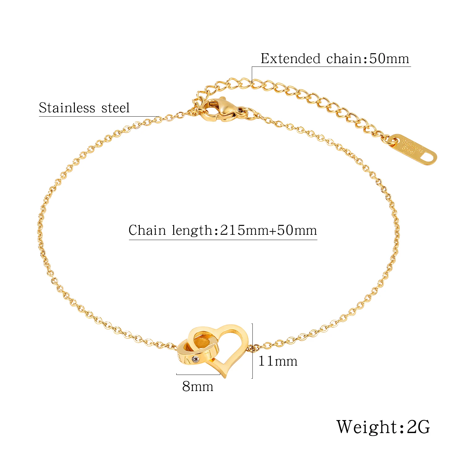 OPK/браслет на лодыжке Золотое любовное сердце Сандалии Женские летние браслеты с