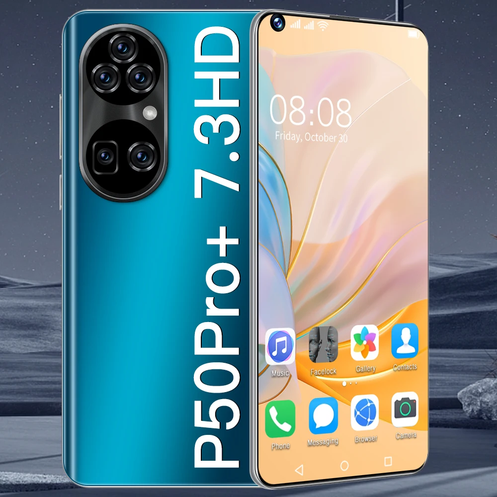 

5G 7.3 Inch P50 Pro Smartphone Globale Version Entsperren Really Android 10 16+32MP 12GB+512GB Celulares desbloqueado Cell Phone