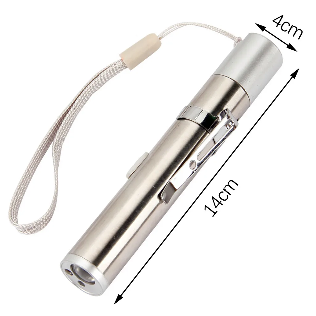 2pcs Mini Flashlight Light Lamp Usb Rechargeable Stainless Steel Waterproof Cats Toy Training Pet 3 Modes Laser Point | Освещение