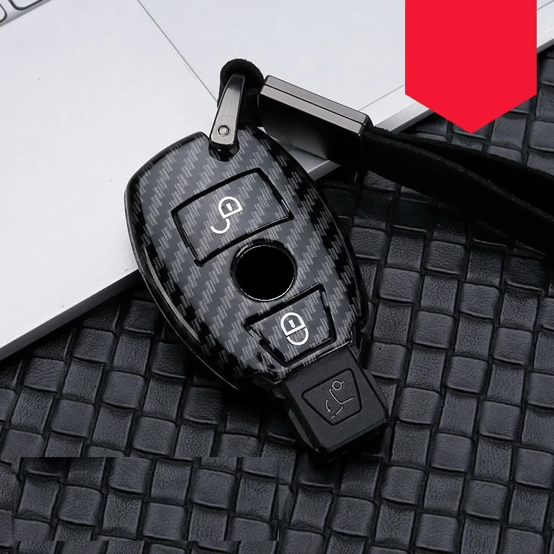 Глянцевый чехол для автомобильного ключа из углеродного волокна ABS Mercedes benz A B R G