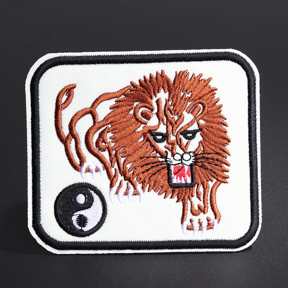 Мультфильм Лев волк брикет куртка сумка брюки Сделай Сам декоративная вышивка