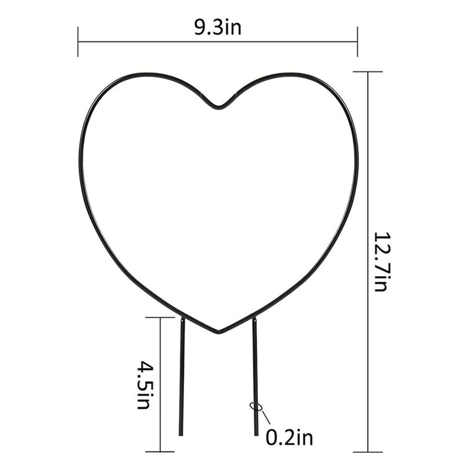 

2PC Round/Heart-shaped Garden Trellis for Climbing Plant Flower Rack Potted Plant Vines Climbing Support Frame Garden Decorative