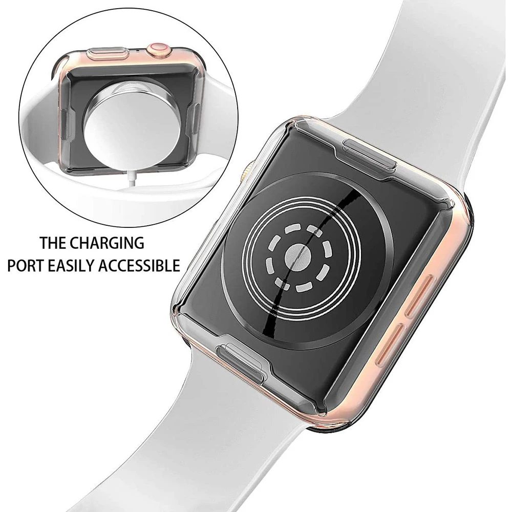 Чехол для часов Apple Watch Series 5 4 40 мм мягкий 360 тонкий чистый ТПУ чехол iWatch 3/2/1 42 38