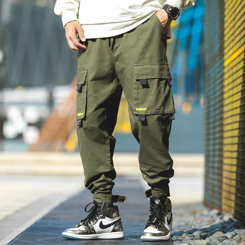 

2020 Fashion Multi-Pocket Men Cargo Pants Magic Stick with Adjustable Banded Foot Harem Pants Mens Joggers Pants Sweatpants