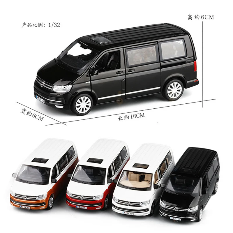 1:32 цинковый сплав автобус Volkswagen Multivan T6 Ван игрушечный автомобиль литой MPV Субару