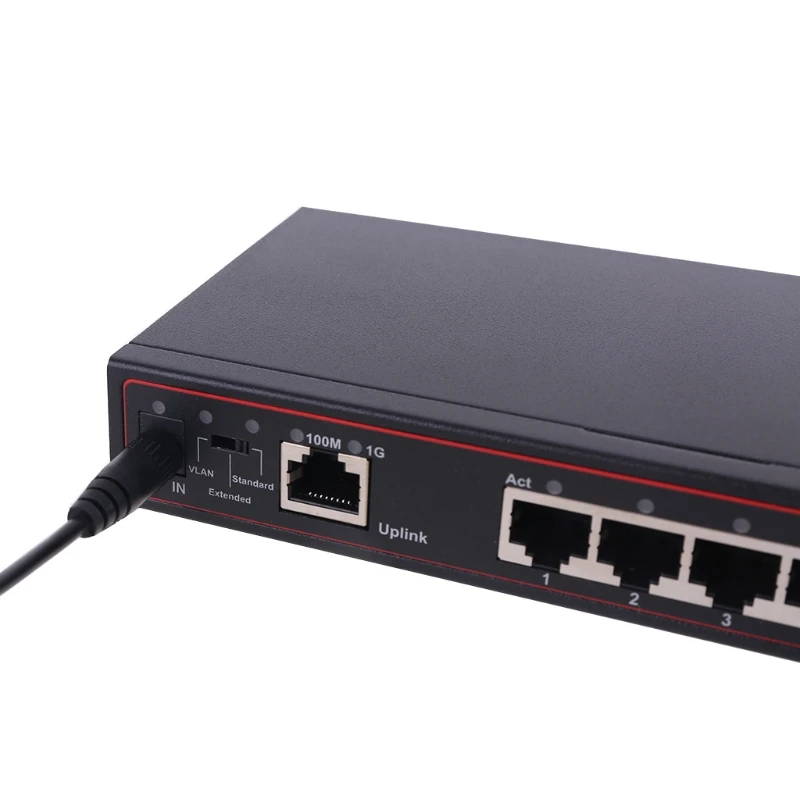 

9 Ports Fast Ethernet Switch 8 Ports 100M + 1 Port 1G VLAN Support Desktop US WXTB