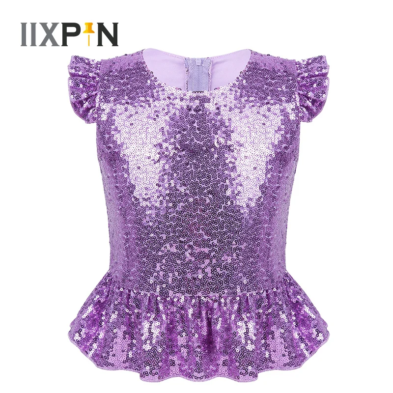 Блестящий Детский джазовый костюм с блестками Костюм Русалки для танцев и