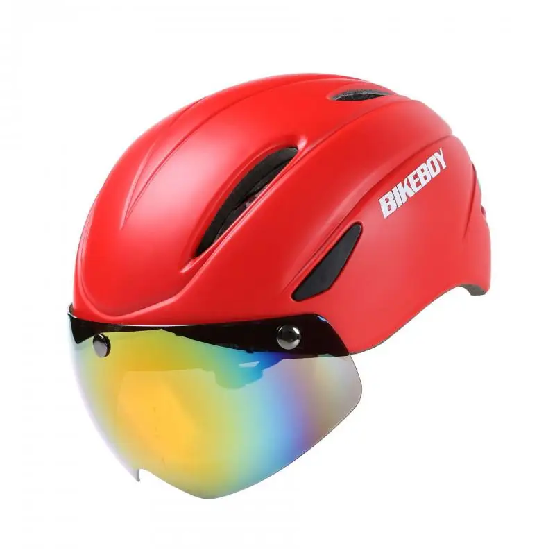 

Ultralight Road Bike Balance Wheel Slip Integrated Bicycle Helmet Safety Hat With Goggles Lens Visor Mountain Road Bike Helmet.